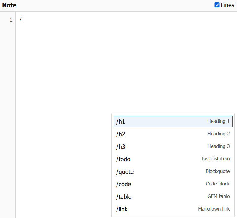 Notemd slash command